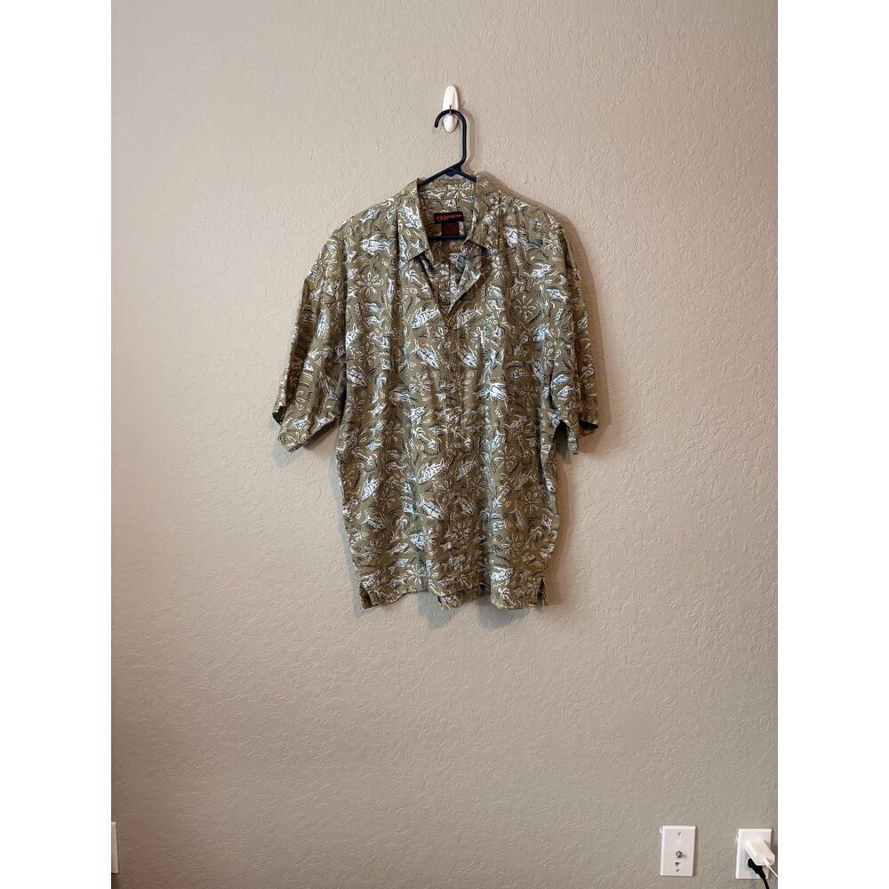 Sportif USA Men's short sleeve button down casual shirt Size XL 100% Cotton